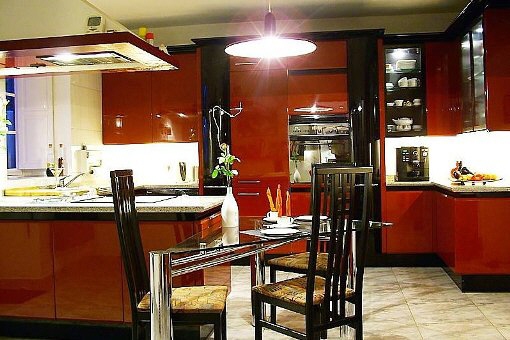 Cocina exquisito, totalmente equipada en cuanto a la técnica