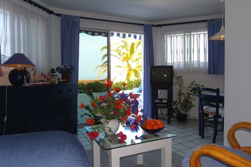 Salón y comedor con la terraza