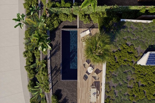 La villa a vista de pájaro