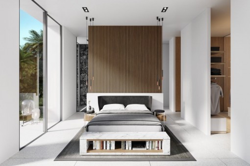 Dormitorio con cama doble