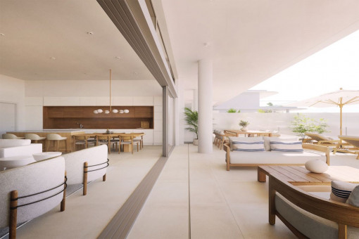 Terraza adyacente al salón